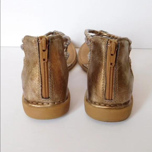 Born b.o.c. Bronze Gold Silver Strappy Braid Gladiator Sandals - Picture 5 of 8